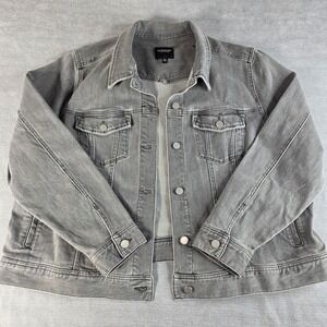 Liverpool Los Angeles Leighton Denim Jacket Womens Grey Plus Size 3X Stretch